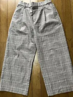 GLOBAL WORK チェックワイドパンツ　Ｍサイズ