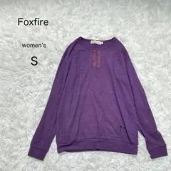 【Foxfire】長袖Tシャツ カットソー パープル シンプル 春秋コーデ 刺繍