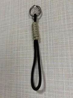 パラコード -ストラップ ブラック ゴールド ハンドメイド