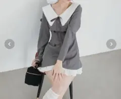 MAJESTIC LEGON 襟付きレイヤード風ミニワンピース
