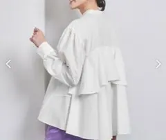 ユナイテッドアローズ バックフレア バルーン ブラウス アローズ　ノーカラー