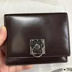 CELINE ブラウンレザー ガンチーニ 三つ折り財布のサムネイル