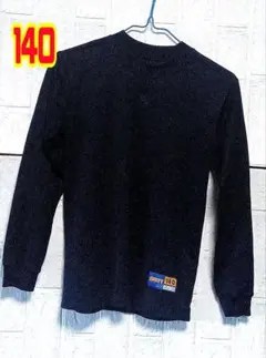 ダークブルー 長袖 アンダーシャツ ZETT 140 少年 野球 ウェア