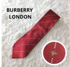 BURBERRY LONDON 버버리 실크 넥타이 레드 총 무늬 호스