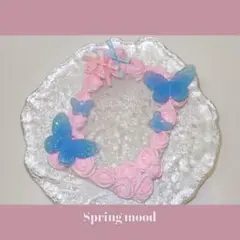 #051 ホイップデコトレカケース B8縦入れ ピンク 水色 バラ りぼん