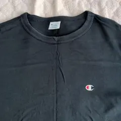 Champion ワンポイントブラック Tシャツ XL