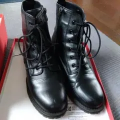 ブーツ 靴　卒業式　袴　編み上げ　２４，５センチ　黒　子ども　レディース