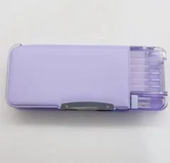 筆箱 ペンケース パープル 両面開き 鉛筆削り付き