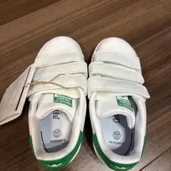 【新品】アディダス スタンスミス キッズ スニーカー ベルクロ 白 緑 16.0