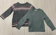 プティマイン　H&M ノルディック柄グレー ニットセーター　2枚セット