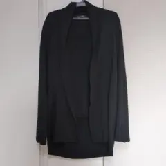 Le souk ブラック 黒 カーディガン 長袖 半袖ニット セット