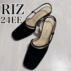 ⭐︎RIZ RAPPINEE ストラップパンプス ラインストーン ブラック24EEのサムネイル