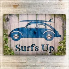 新品未使用　海風感じるヴィンテージサーフ看板　Surfs Up