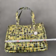 COCCOFIOREクロコダイル風チェック柄ハンドバッグ