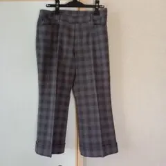 チェック柄 パンツブラウン系