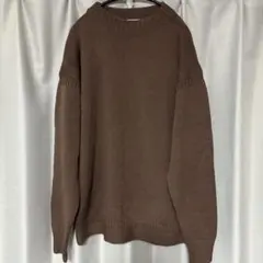 UNIQLO クルーネックニット ウール ブラウン L