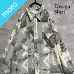 No.1819 VINTAGE ヴィンテージ 古着 総柄シャツ 長袖 バロック調