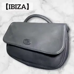 【IBIZA】 イビサ　レザー ブラック ハンドバッグ Czarda チャルダ