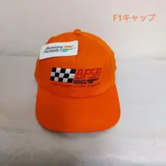 新品　ベネトン　F1キャップ 　刺繍ロゴ　ヴィンテージ　オレンジ　非売品のサムネイル