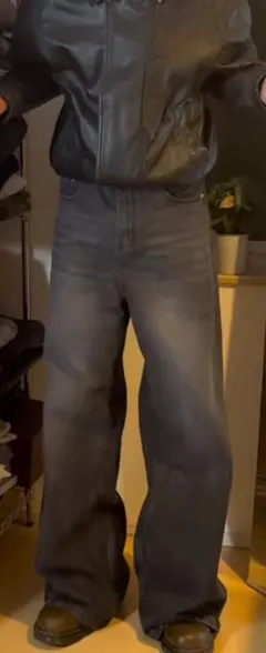 MENES Relaxed Fit Wide Leg Jeans