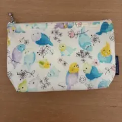Bleu Bleuet インコ柄 ポーチのサムネイル