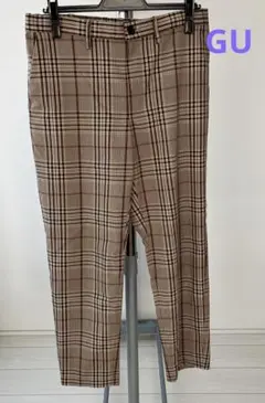 ジーユー　メンズパンツ　チェック　Mサイズ