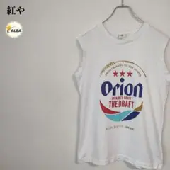 紅や　Tシャツ　オリオンビール　ノースリーブ　タンクトップ　白　ホワイト　S