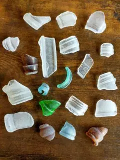 シーグラス 瓶の口 約20個 セット