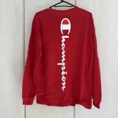 Champion 赤 長袖カットソー M ロンT