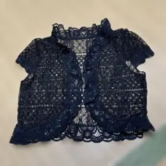ブラックレース カーディガン 半袖