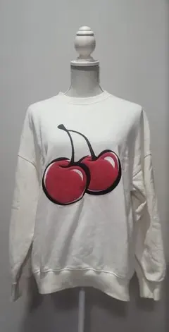 KIRSH 白 さくらんぼ トレーナー Mサイズ