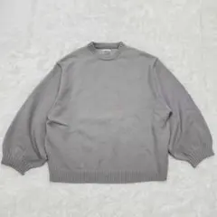 クシル　グレー クルーネック セーター 長袖　【XL】　ゆったりニット