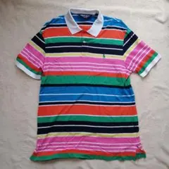 POLO GOLF ポロシャツ マルチカラー ストライプ Lサイズ PROFITのサムネイル