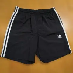 adidas 黒 水着 水陸両用　スリーストライプス　L