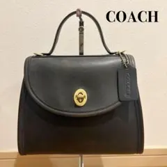 COACH黒 ハンドバッグ ターンロック レジーナ オールドコーチ USA製