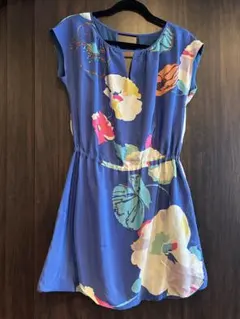 Tibi NY ブルーワンピース　バルーン　フラワー