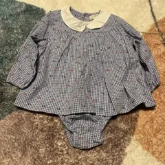 ベビードレス　ワンピース　80サイズ　チェック　ロンパース コンゲススロイド