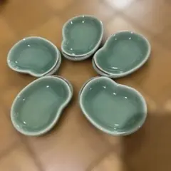 たち吉　青磁 そら豆型 豆皿5枚セット