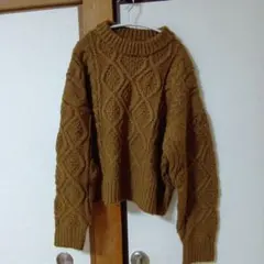 zootie Des sucettes ケーブル編みブラウンニット長袖
