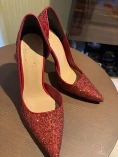 R&E パンプス グリッター 赤 22.5cm Sサイズ
