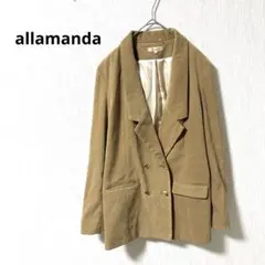 allamanda テーラードジャケット 38 ベージュ ダブル 大人上品 秋
