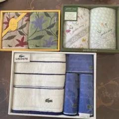 LACOSTE タオルセット &花柄デザインタオルセット