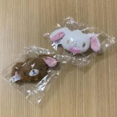 シュガーバニーズ　ぬいぐるみチャーム　しろうさ　くろうさ