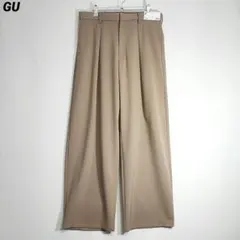 新品 GU バレルレッグスラックス ベージュ Lサイズ 丈標準のサムネイル