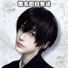 01 【新品即日発送】 黒 ウィッグ ショート コスプレ 男装 ネット付き 少年
