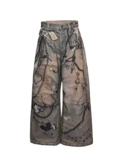 【THEREDTHREAD】 S print denim 1 toys blue