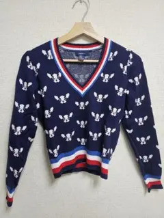 FOREVER 21 フレンチブルドッグ柄 ニットセーター　S