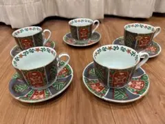 古伊万里　有田焼 コーヒー碗皿 5個セット