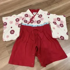 花柄着物風ロンパース　80cm