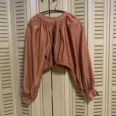 【archives未使用品】オレンジ ショート丈ブラウス (お値下可)